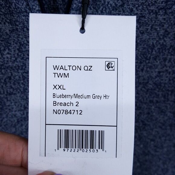 THEORY Sweater Mens XXL Blue 1/4 Zip Pullover Cotton Marled Knit WALTON $245 - Picture 3 of 8